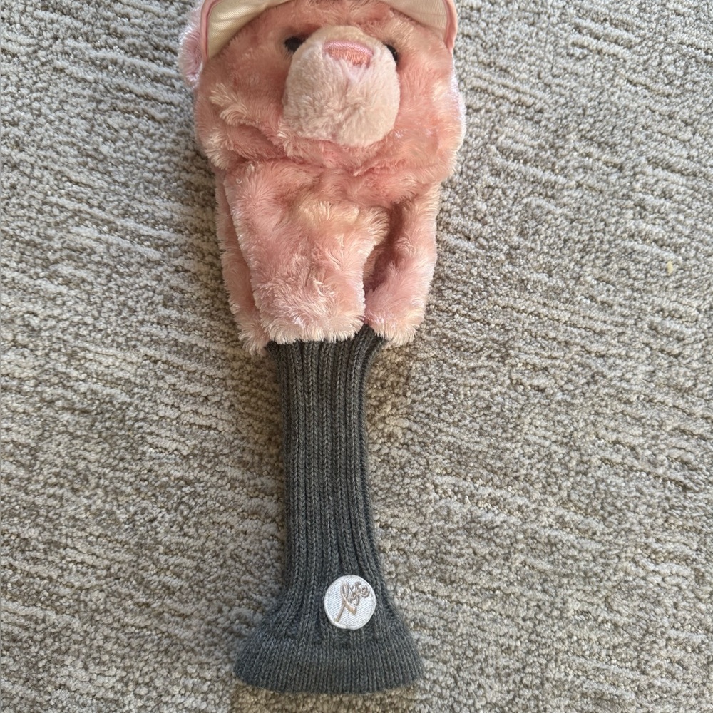 Gund Pink Plush Bear Head cover  with Gray